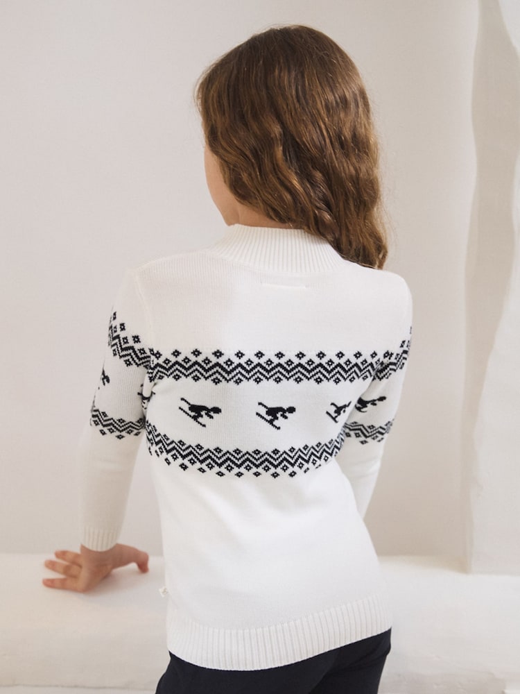 The Little Tailor Kids Slim Fit Ski Design Knitted Christmas Jumper - Image 2 of 8