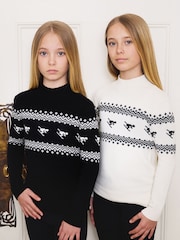 The Little Tailor Kids Slim Fit Ski Design Knitted Christmas Jumper - Image 4 of 8