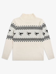 The Little Tailor Kids Slim Fit Ski Design Knitted Christmas Jumper - Image 6 of 8
