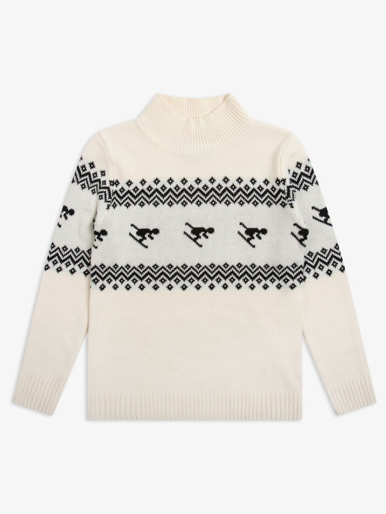 Кремовий - The Little Tailor Kids слім фіт Ski Design Knitted Різдво джемпери - Image 6 of 8