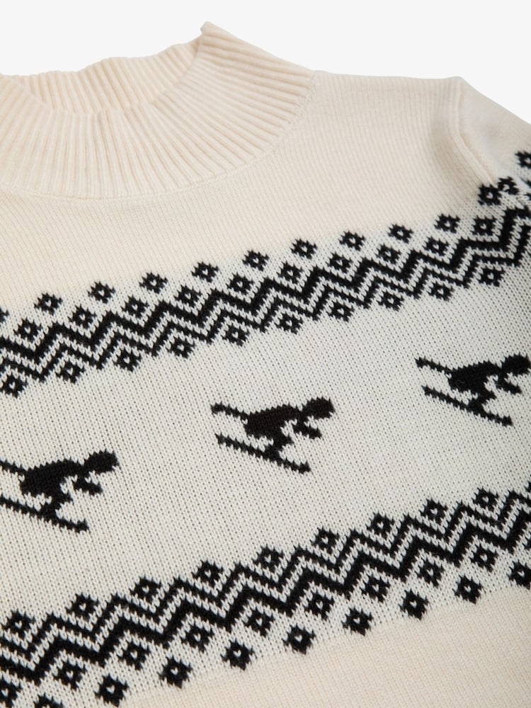 The Little Tailor Kids Slim Fit Ski Design Knitted Christmas Jumper - Image 8 of 8