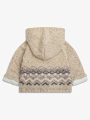 The Little Tailor Baby Christmas Fairisle Pattern Fleece Lined Pram Coat Cardigan - Image 2 of 4