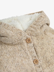 The Little Tailor Baby Christmas Fairisle Pattern Fleece Lined Pram Coat Cardigan - Image 3 of 4
