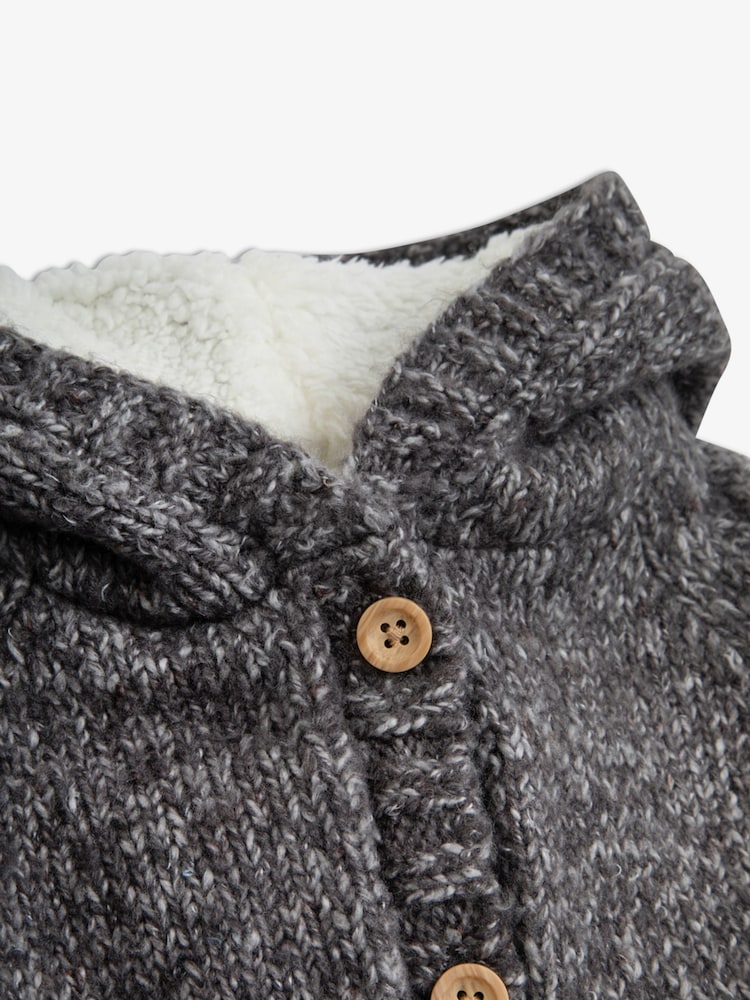 The Little Tailor Baby Christmas Fairisle Pattern Fleece Lined Pram Coat Cardigan - Image 4 of 4 The Little Tailor Baby Christmas Fairisle Pattern Fleece Lined Pram Coat Cardigan - Image 4 of 4