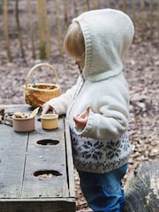 The Little Tailor Baby Christmas Fairisle Pattern Fleece Lined Pram Coat Cardigan - Image 3 of 6