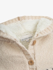 The Little Tailor Baby Christmas Fairisle Pattern Fleece Lined Pram Coat Cardigan - Image 6 of 6