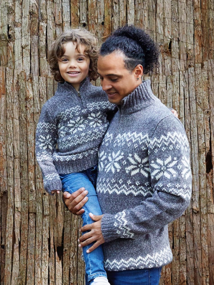 The Little Tailor Kids Cosy Funnel Neck Fairisle Pattern Knitted Christmas Jumper - Image 2 of 5 The Little Tailor Kids Cosy Funnel Neck Fairisle Pattern Knitted Christmas Jumper - Image 2 of 5