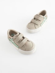 Grey Crocodile Standard Fit (F) Two Strap Touch Fastening Trainers - Image 1 of 7