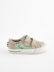 Grey Crocodile Standard Fit (F) Two Strap Touch Fastening Trainers - Image 2 of 7