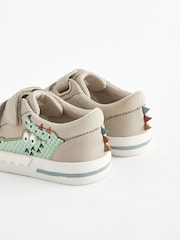 Grey Crocodile Standard Fit (F) Two Strap Touch Fastening Trainers - Image 3 of 7