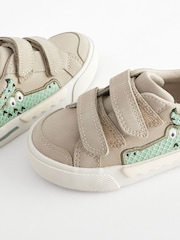 Grey Crocodile Standard Fit (F) Two Strap Touch Fastening Trainers - Image 6 of 7
