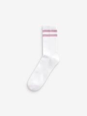 White/Pastel Sparkle Rib Arch Support Ankle Socks 3 Pack - Image 2 of 4