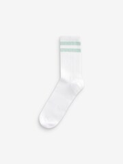White/Pastel Sparkle Rib Arch Support Ankle Socks 3 Pack - Image 3 of 4
