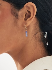 Blue Mini Bead And Pearl Drop Hoops Earrings Pack - Image 3 of 5