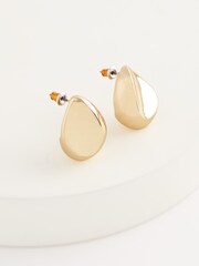Gold Tone Pebble Stud Earrings - Image 5 of 5