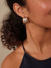 Gold/Silber - Breite Creolen - Bild 5 von 6