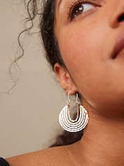 Gold Tone Hammered Hoop Earrings - Image 1 of 3