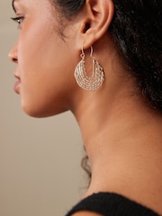 Gold Tone Hammered Hoop Earrings - Image 3 of 3