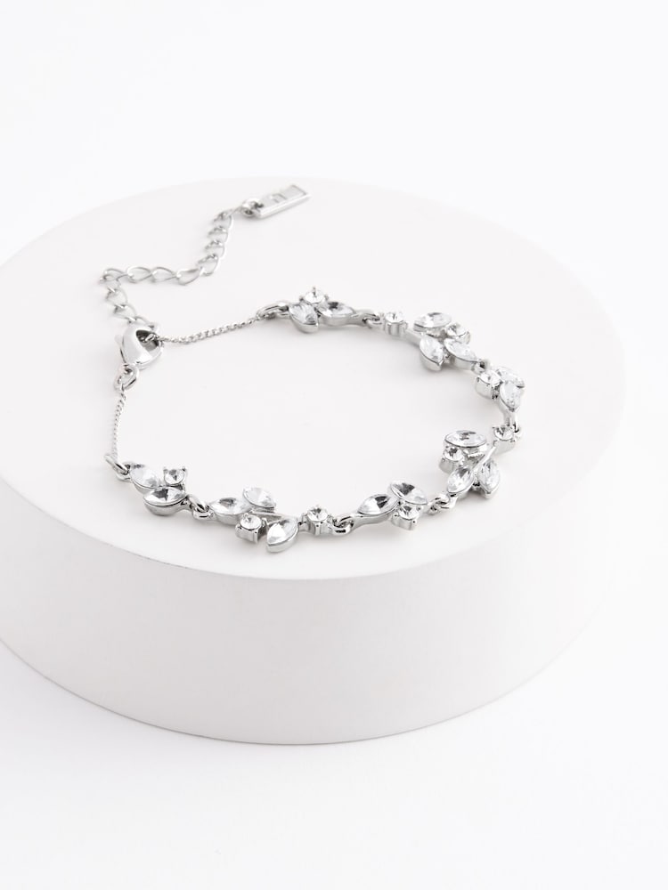Silver Tone Bridal Leaf Bracelet - Image 1 of 4