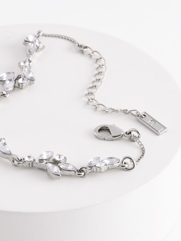 Silver Tone Bridal Leaf Bracelet - Image 2 of 4