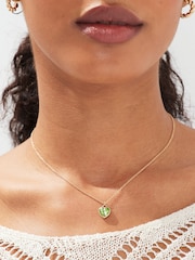 Gold Tone Heart Birthstone Necklace - Image 3 of 5