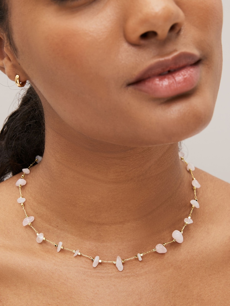 Gold/Silver Plated Semi Precious Stone Chipping Necklace - Image 1 of 1