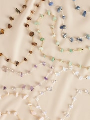 Gold/Silver Plated Semi Precious Stone Chipping Necklace - Image 3 of 4