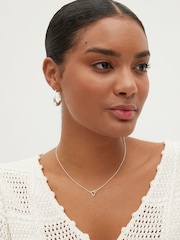 Silver Tone Interlocking Heart Necklace - Image 1 of 5