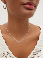 Silver Tone Interlocking Heart Necklace - Image 2 of 5