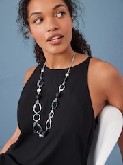 Silver Tone Resin Long Rope Necklace - Image 1 of 6