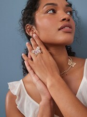 Gold Tone Statement Butterfly Ring - Image 2 of 4