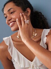 Gold Tone Statement Butterfly Ring - Image 3 of 4