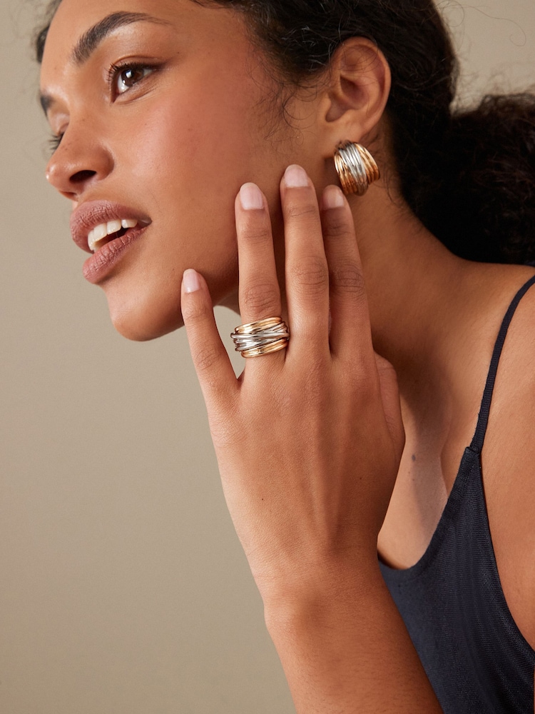 Gold/Silver Tone Chunky Ring - Image 1 of 5