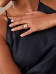 Gold/Silver Tone Chunky Ring - Image 3 of 5