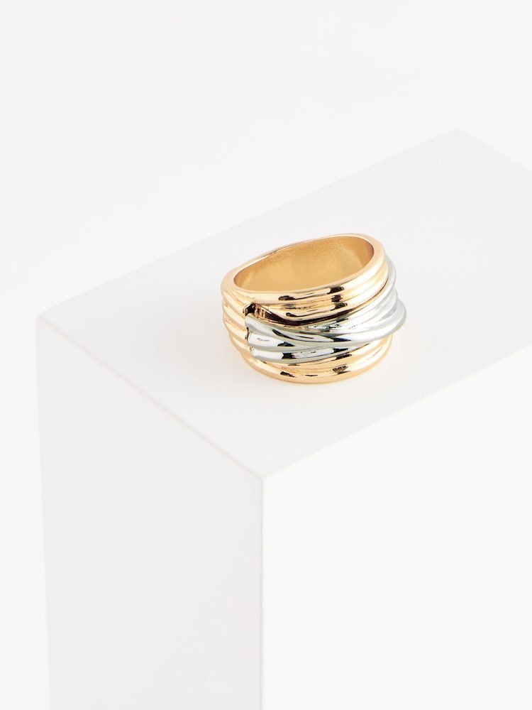 Gold/Silver Tone Chunky Ring - Image 5 of 5