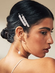 W odcieniu srebra - Pearl and Sparkle Hair Slides 2 PK - Image 1 of 6