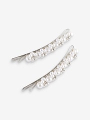 W odcieniu srebra - Pearl and Sparkle Hair Slides 2 PK - Image 3 of 6