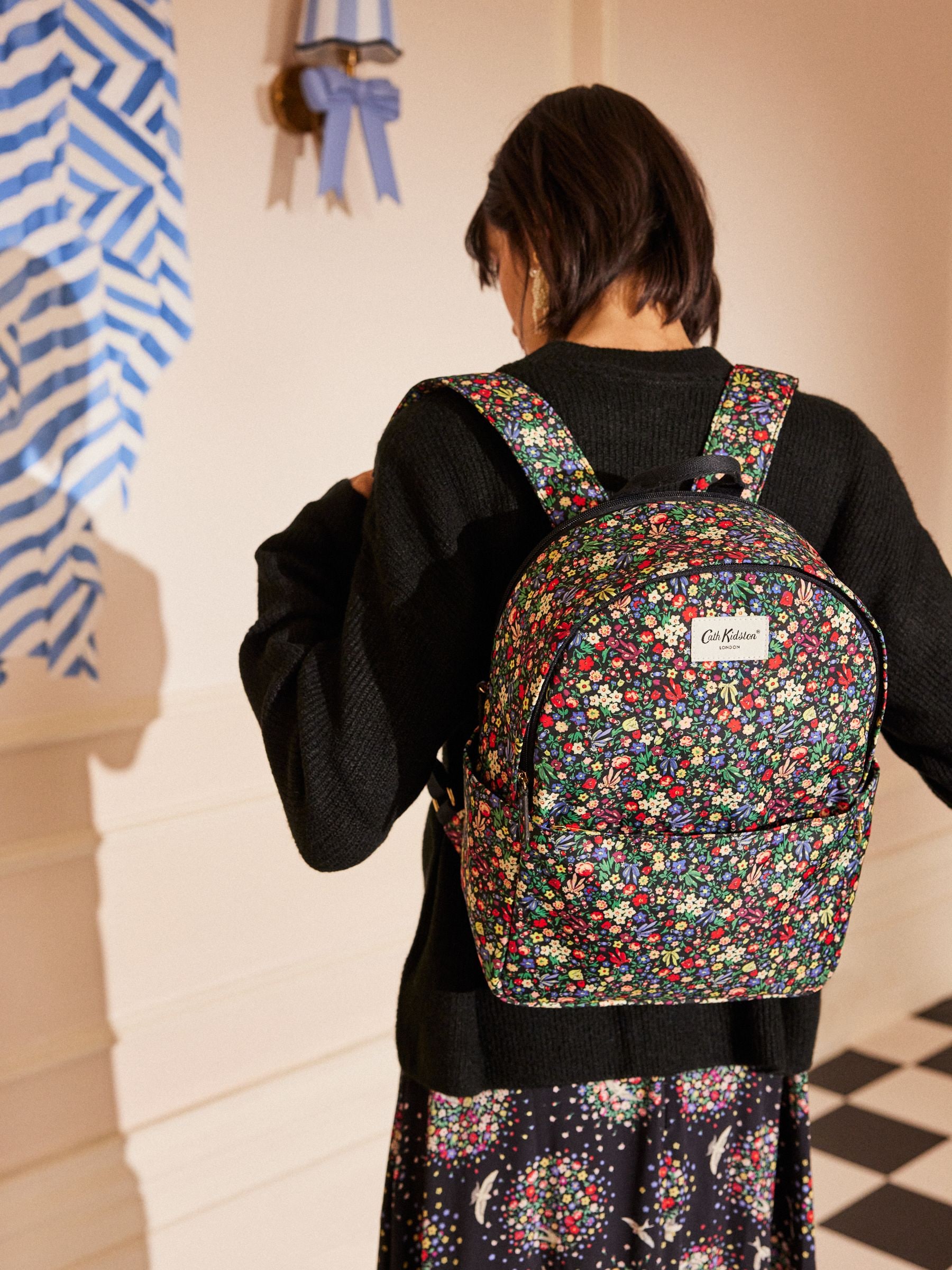 Buy Cath Kidston Black Ditsy Floral Compact Backpack from Next USA
