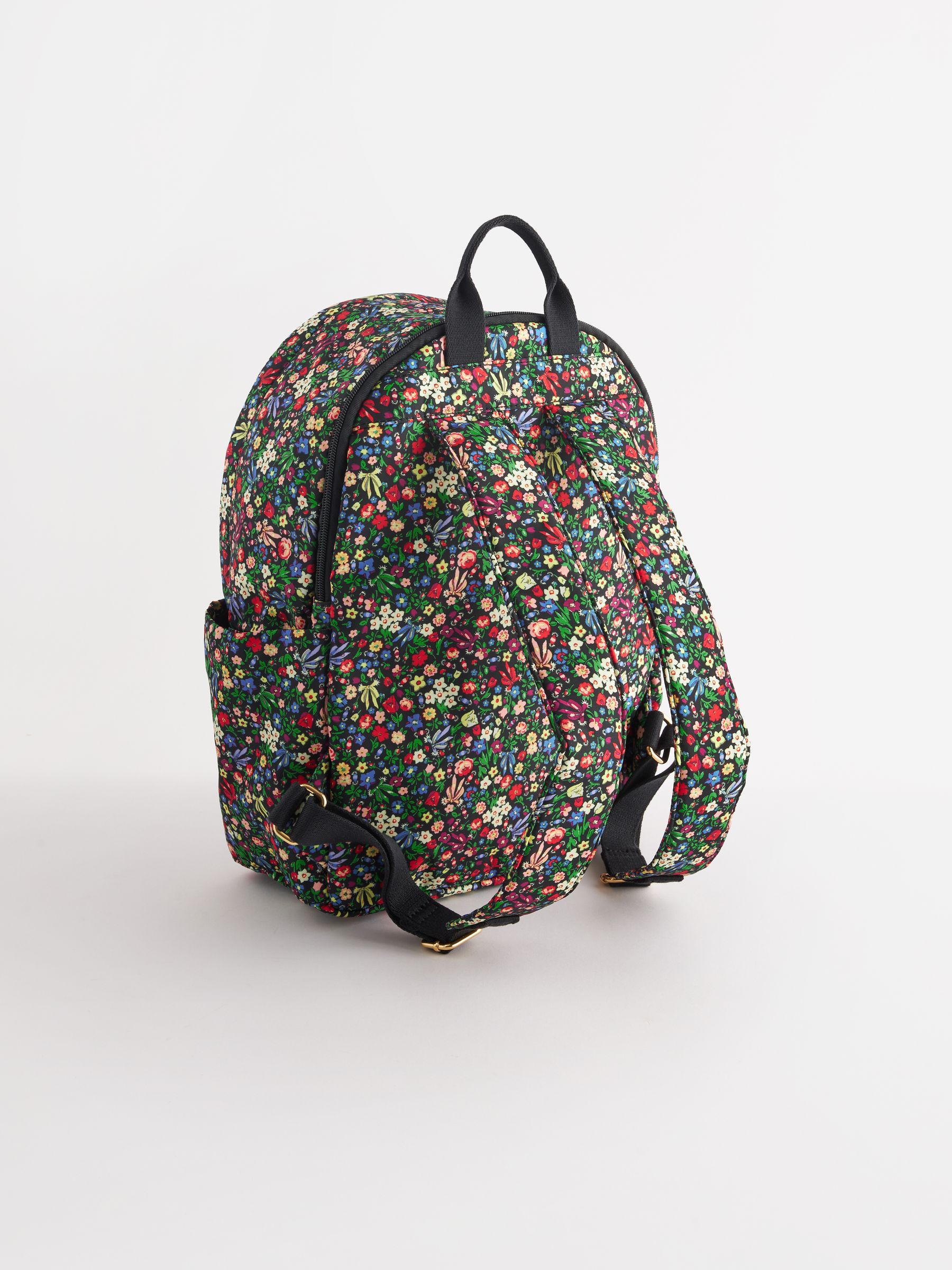 Black Ditsy Floral Cath Kidston Compact Backpack