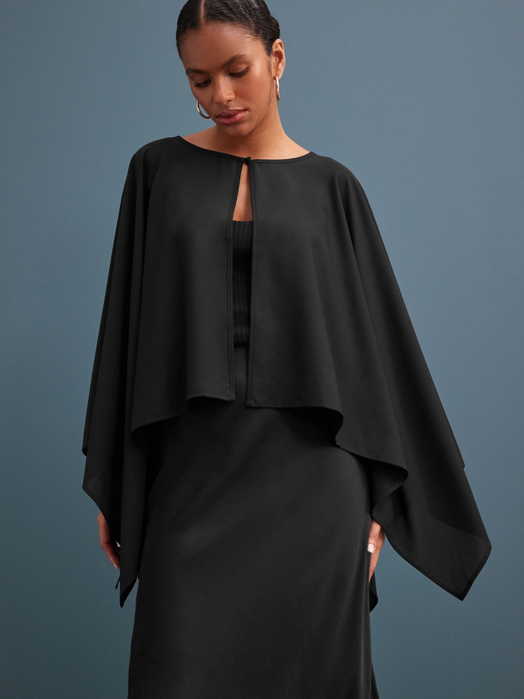 Chiffon cape top deals