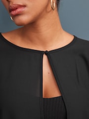 Black Chiffon Cape Cover-Up - Image 5 of 8