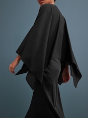 Black Chiffon Cape Cover-Up - Image 6 of 8
