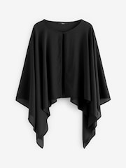 Black Chiffon Cape Cover-Up - Image 7 of 8