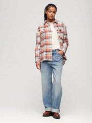 SUPERDRY White Check Flannel Overshirt - Image 3 of 6