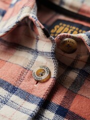 SUPERDRY White Check Flannel Overshirt - Image 5 of 6