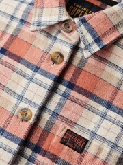 SUPERDRY White Check Flannel Overshirt - Image 6 of 6