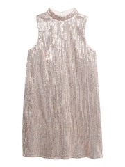 Superdry Gold Sequin A Line Mini Dress - Image 4 of 4
