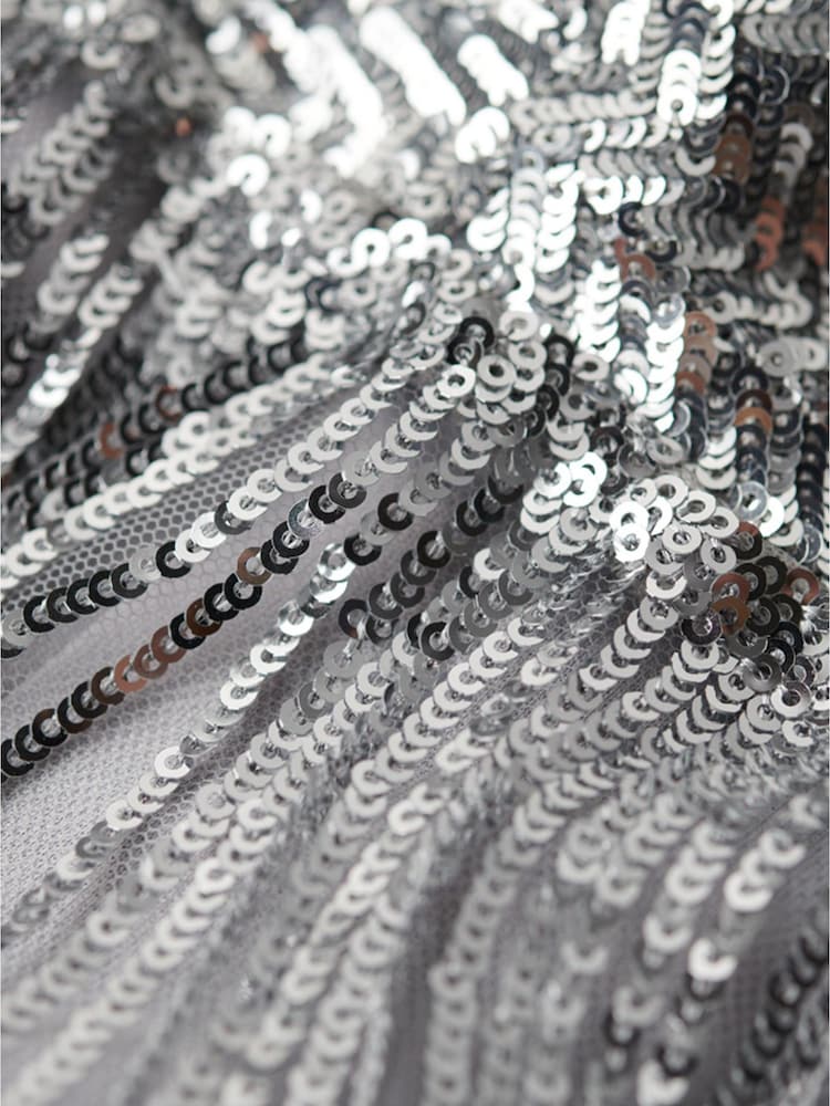 Superdry Silver Fringe Cami Mini Dress - Image 7 of 7