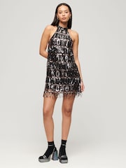 Superdry Silver Halter A-Line Dress - Image 4 of 9