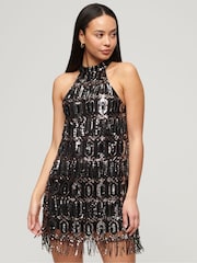 Superdry Silver Halter A-Line Dress - Image 5 of 9